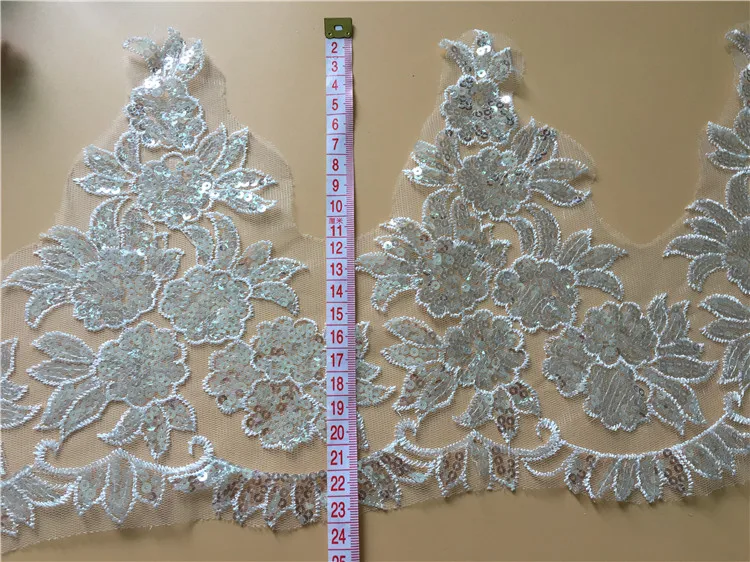 

9 ярдов блестящего качества Alencon, ткань с вышивкой и блестками, свадебная кружевная отделка, свадебные платья, фата, отделка