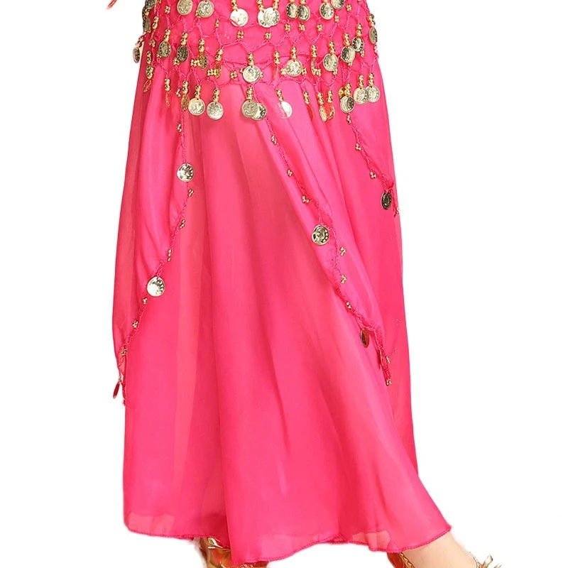Meisjes buikdans oosterse buik Indiase zigeunerdans danskostuums kleding rood/rose/geel/hemelsblauw 4-soort kleuren 2-3-4-5 stuks