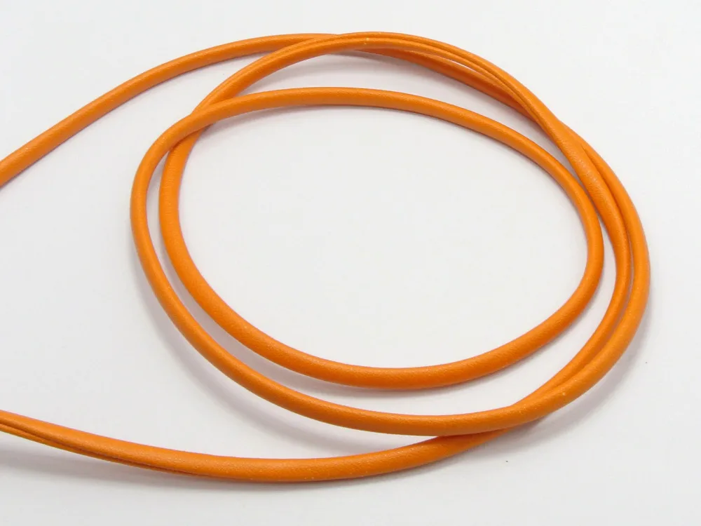 

32.8 Feet Orange Flat Soft Synthetic Leather Jewelry Cord 4X2mm