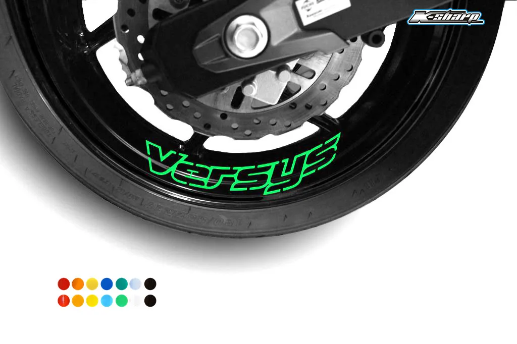 

8 X custon inner rim decals wheel reflective sign Stickers stripes FIT KAWASAKI VERSYS