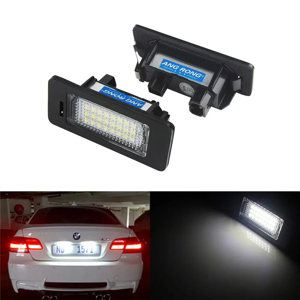 ANGRONG 2x Canbus LED lámpara de luz de matrícula para BMW 3 5 Series E39 E60 E61 E90 E92