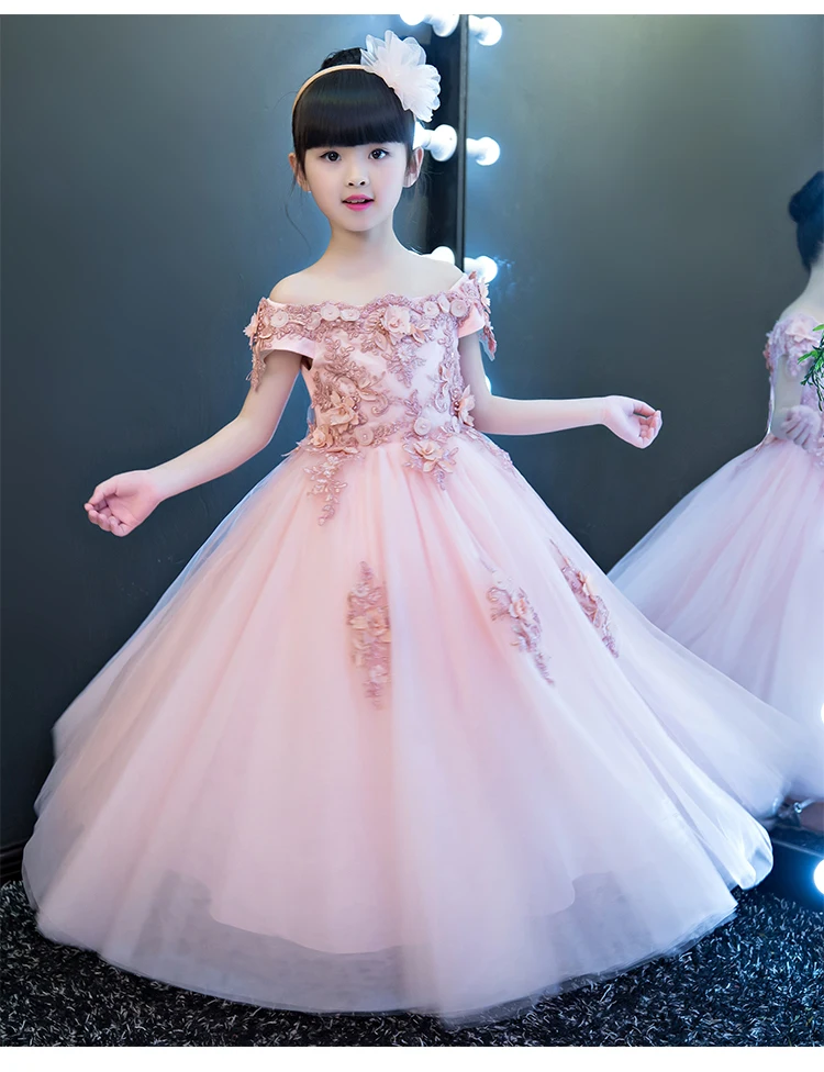 High Quality New Flower Girl Party Pageant Princess Dress For Little Girls Glitz Organza Communion Dresses Size custom made