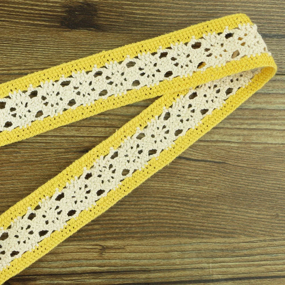 color Hot Sale Cotton Lace Roll Ribbon Knit Adhesive Tape Sticker Craft Decoration Fabric