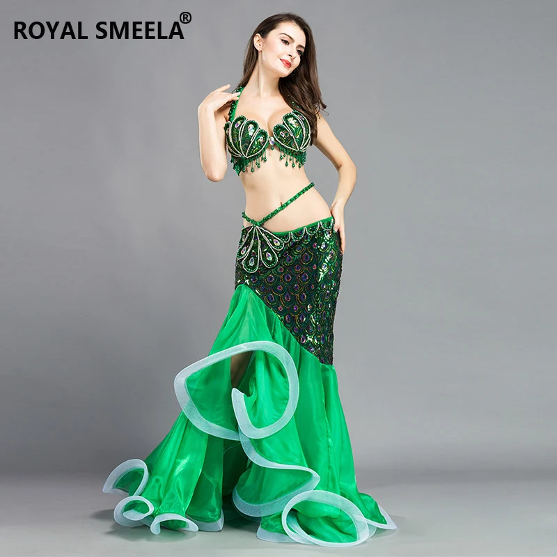 Belly Dance Performance Suit 2019 New Style Fashion Professional Sexy Senior Female Costume Women Fishtail Skirt Set Wear H4508