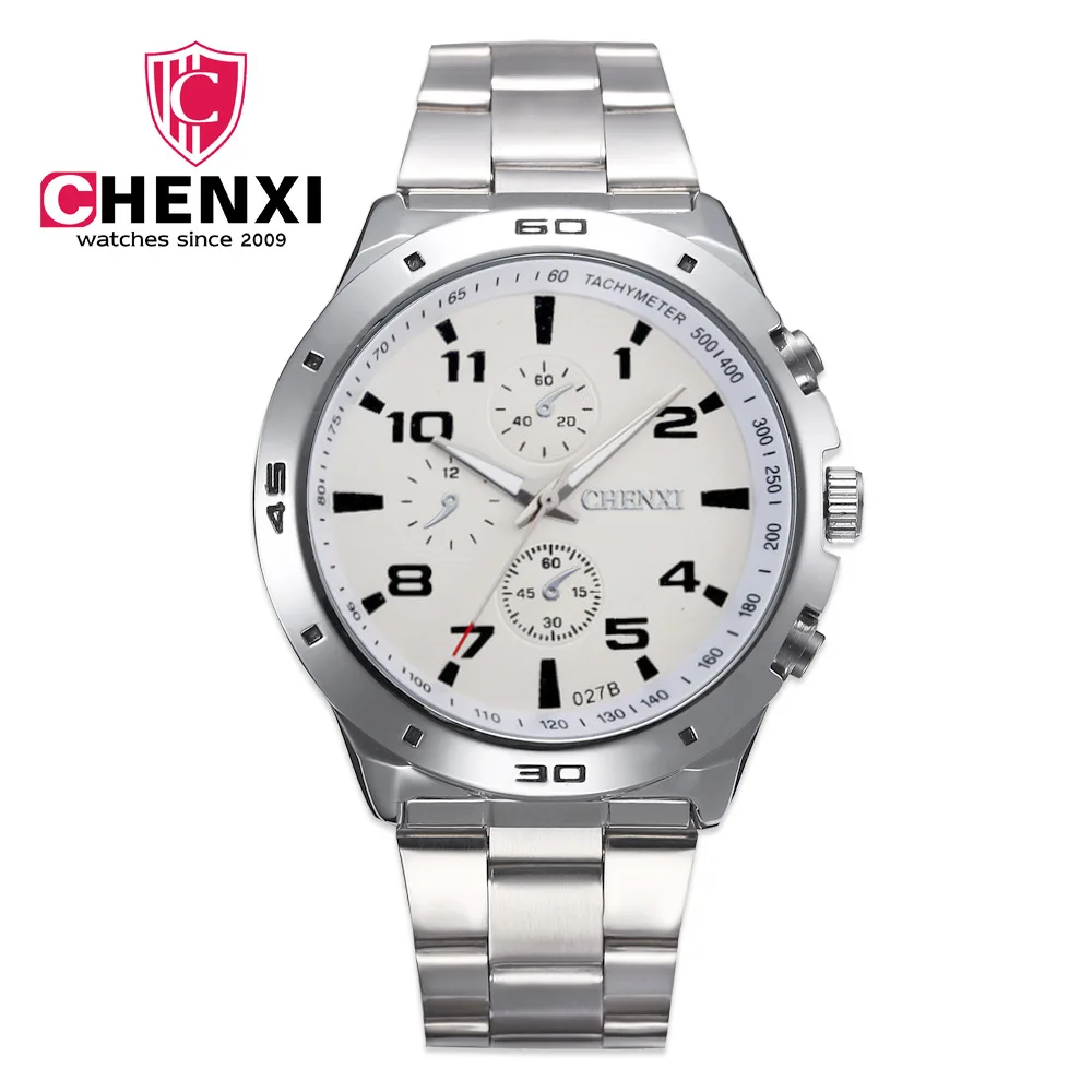 Chenxi Fashion Brand Luxe Horloges Mannen Casual Rvs Waterdicht Gift Klok Quartz Man Horloge Relogio Masculino