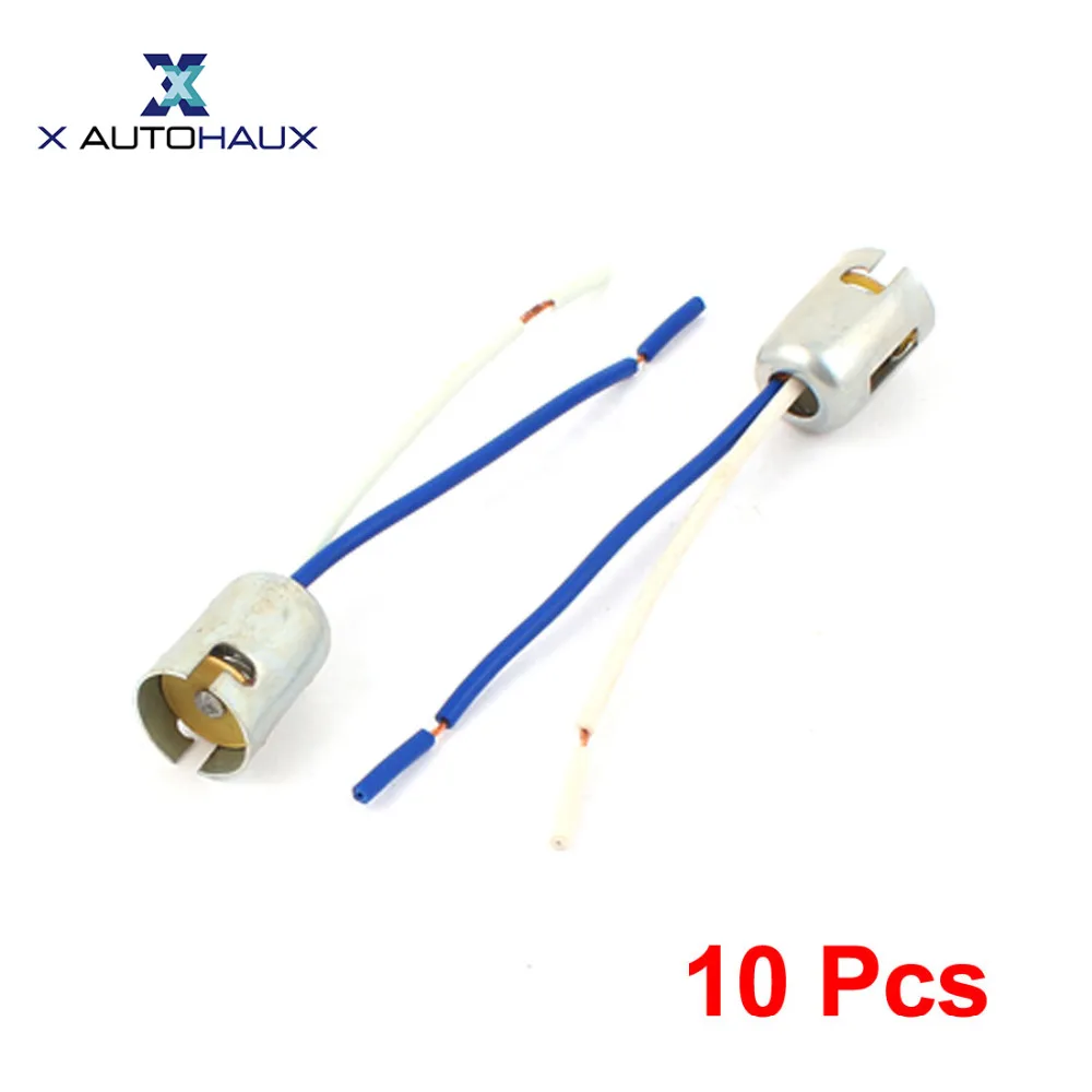 X Autohaux 2/3/5/10 Pcs 1156 Ba15s S25 Parallel Car Tail Brake Bulb Led Turn Tail Wired Light Extension Socket Connector