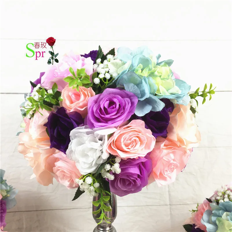 

SPR NEW!!Free shipping 10pcs/lot wedding road lead lavender artificial flower ball wedding table flower table centerpiece