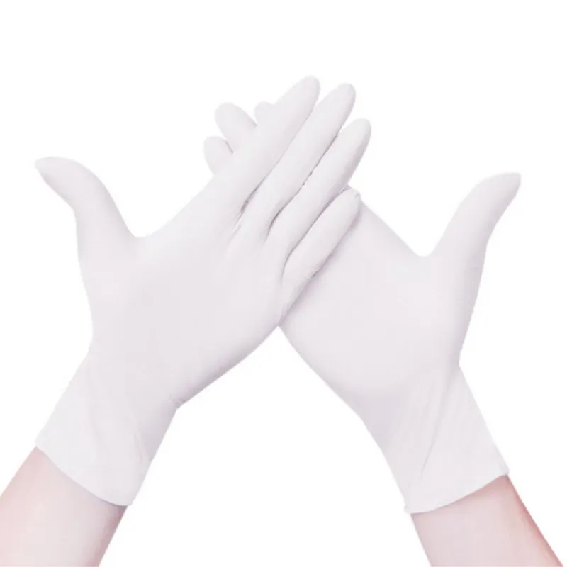 10Pcs Powdered Rubber Gloves Anti-skid Acid-base Disposable Laboratory Latex Gloves Household Cleaning Glove Supplies