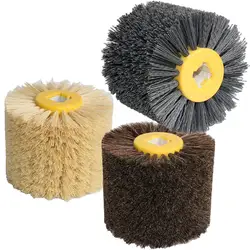 Yutnqin 1pc Deburring Nylon Abrasive Wire Drawing Round Brush Polishing Tool Sisal Horse hair Rotary brush For Furniture Wood