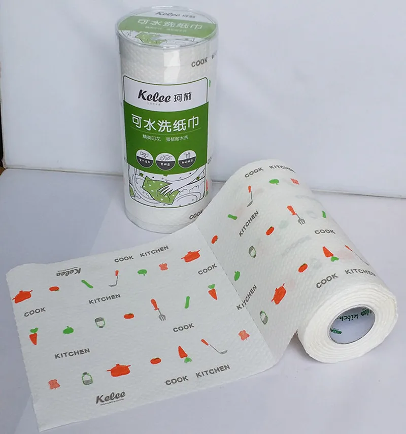 Professional Washable reusable Kitchen oil decontamination Paper Towels Print  Web Living Art  60pcs/roll cookhouse eco-friendly