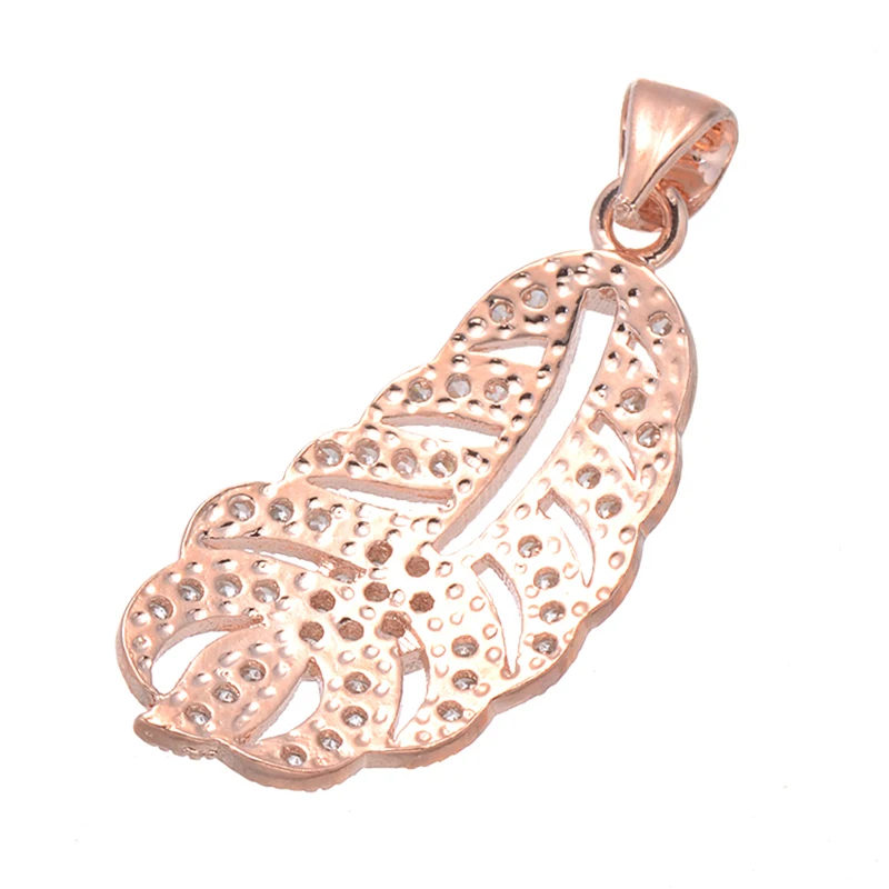 Famous Brand Jewelry Bijoux Zircon Leaf Charms Pendants for Bracelets & Necklaces Diy CZ Floating Charms Wholesale Components