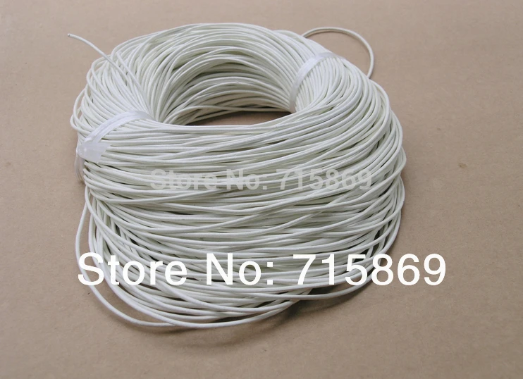 

100meters 1.5mm White Color Round Genuine Leather Cord Fit Bracelet and Necklace