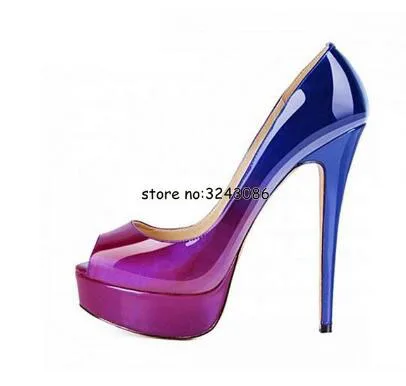 Classical Peep Toe Patent Leather Nude Color Platform Shoes Woman 14cm Heel Thin Heel Ladies Dress Shoes Sexy Stiletto High Heel