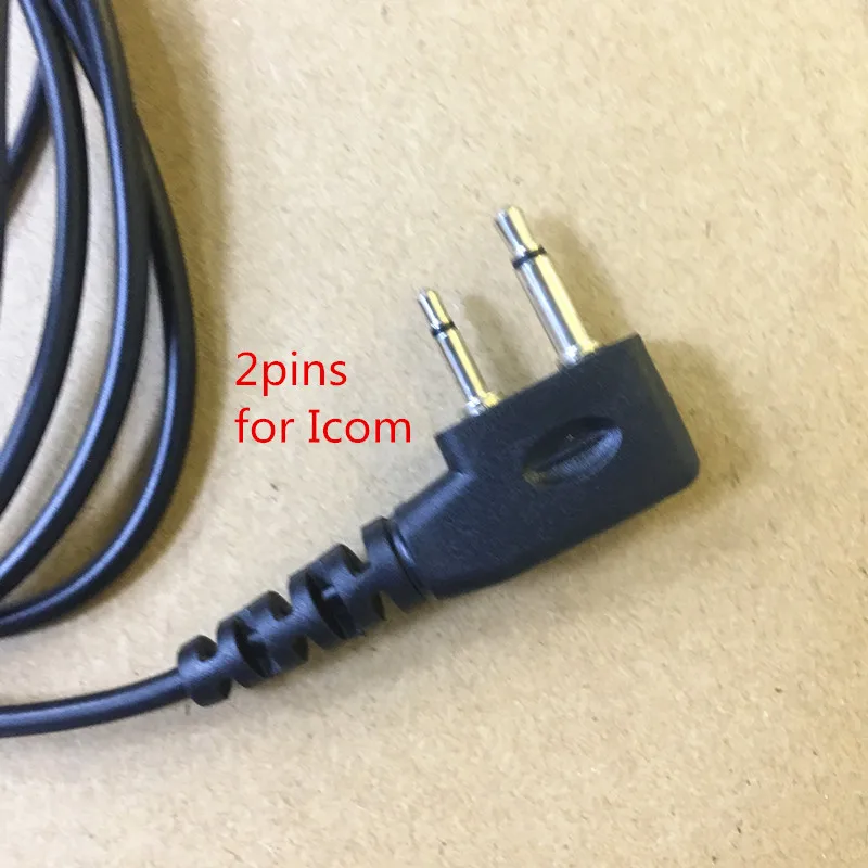 سماعة رأس صوتية لأنبوب الهواء الشفاف ، 2 دبابيس لـ ICOM IC V8 V82 V85 F11 F26 F4008A F31 F4GT F3021 F3001 وما إلى ذلك جهاز اتصال لاسلكي
