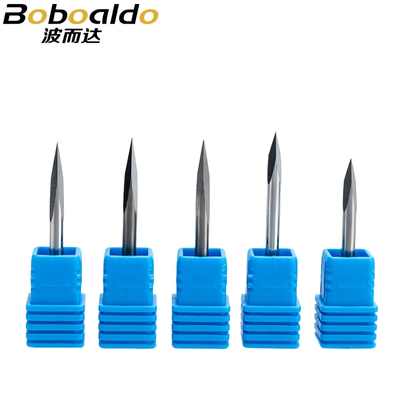 5pc/set 3.175mm 3 Edge Carbide Pypamid bits 2A Good QUALITY CNC Engraving Bits Router Machine 3 face Stone Carving Tools