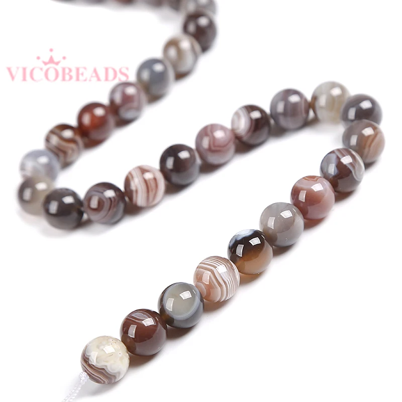 Natural Stone Botswana Sardonyx Agates Round Loose Beads 6 8 10 12MM 15