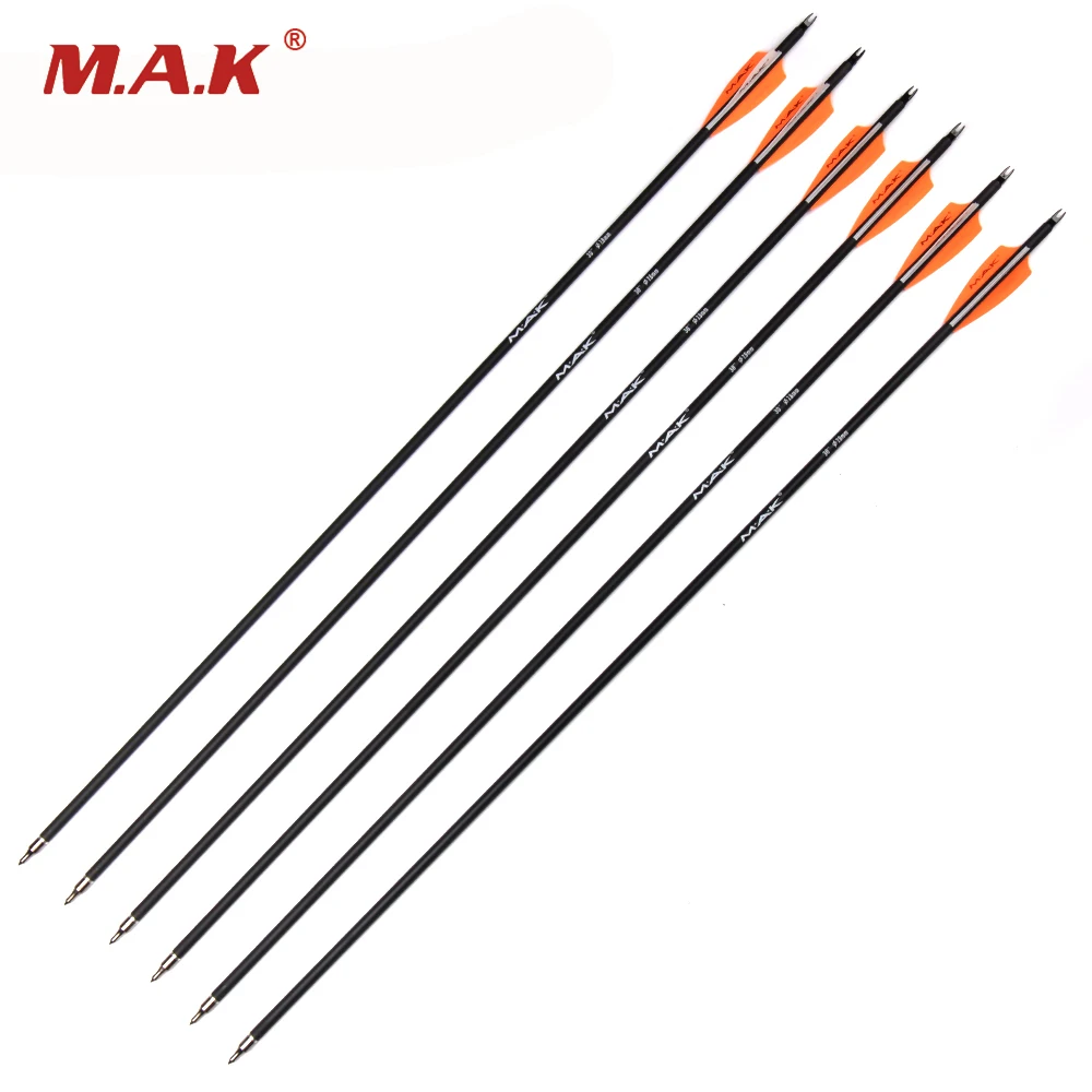 30 Inches OD7.8mm Spine 500  Carbon Arrows  for 20-50lbs Compound/Recure Bow Hunting Shooting Archery