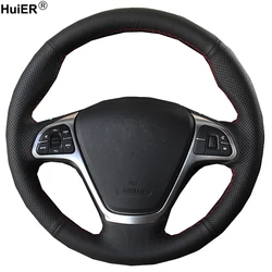 Hand Sewing Car Steering Wheel Cover Wrap For Zotye T600 2014 2015 2016 2017 Braid on the Steering wheel Auto Car Accessories