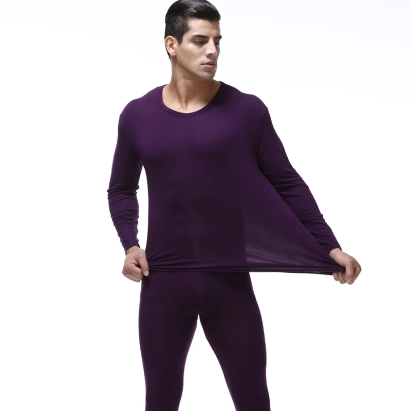 Men\'s Thin Modal Thermal Underwear Sets, Long Johns Suits, O-NeckTops and Pants, High Quality, Plus Size, 7XL