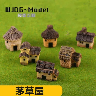 

DIY manual sand table model of micro landscape decorate fat little house villa huts aquarium landscape place props