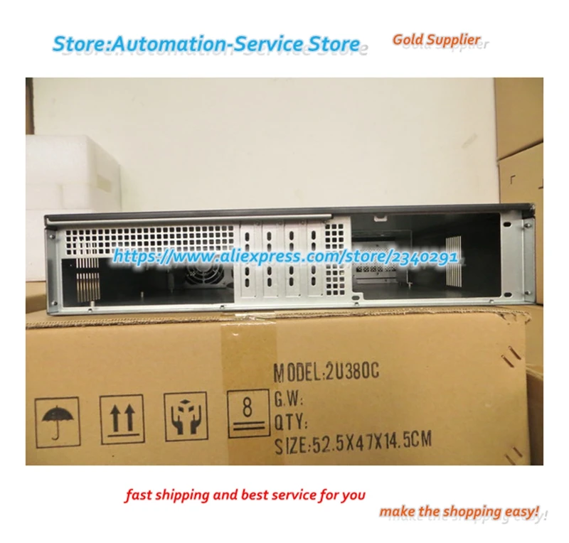 2U Industrial Industrial Server Rack Type Chassis ATX PC Power Supply Aluminum Panel Positions Hard Disk