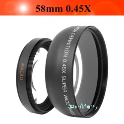 Universal 2in1 0.45x 58mm Wide Angle Macro Lens wide-angle lente for Canon T4 T3i 40D 400D 350D 1000D 1100D LF37