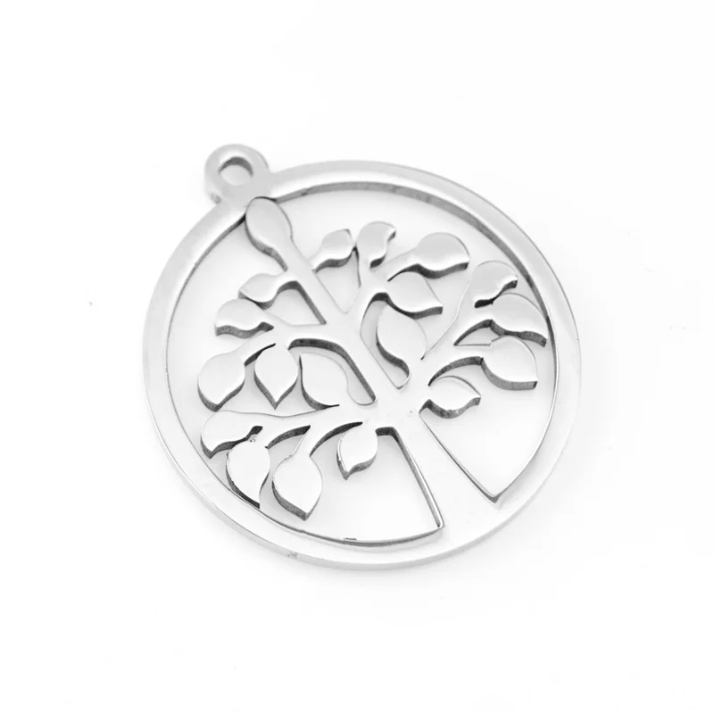 

30pcs Creative Tree Of Life Necklace Round Tags Pendants diy for Necklace bracelet high polish stainless steel Pendants