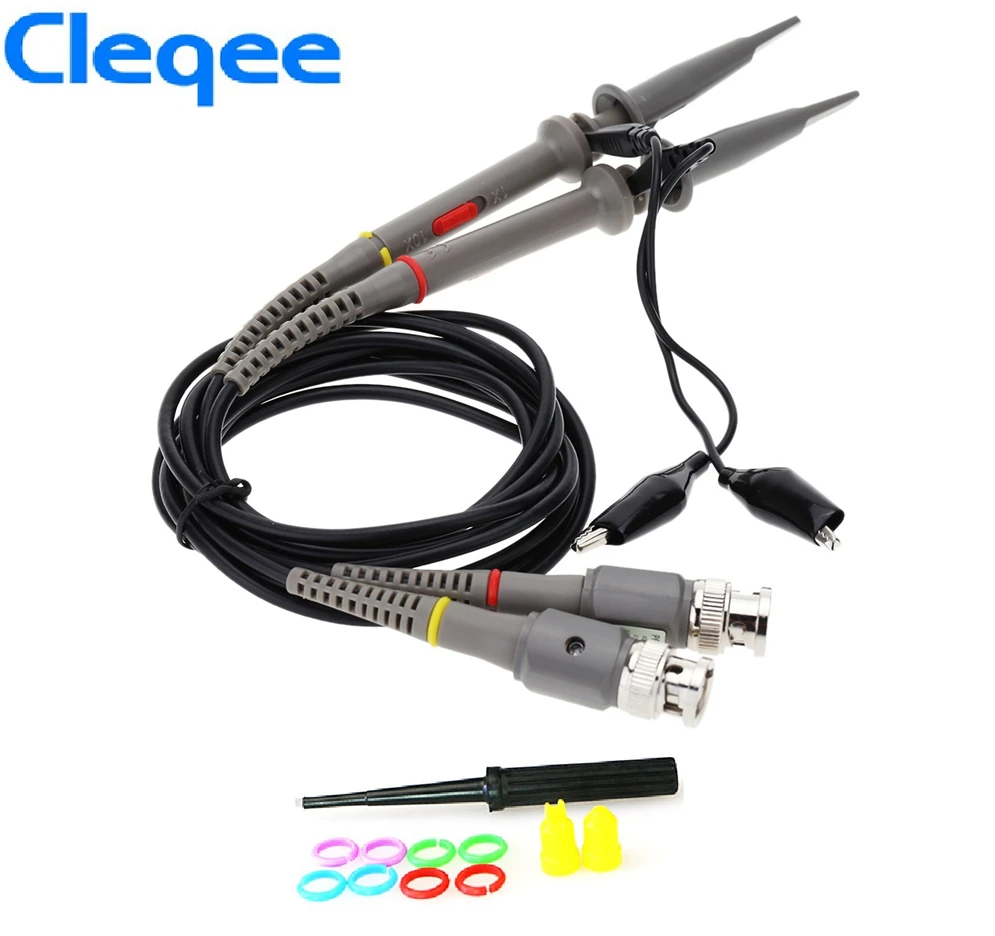 Cleqee 2PCS P6060 Oscilloscope Probe 60MHz Clips For Tektronix oscilloscope HP X1/X10 DC-60MHz