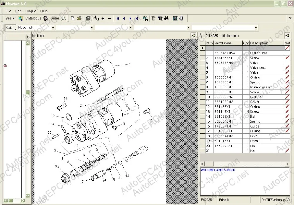 McCormick Newton 7, spare parts catalog, parts manual, parts book