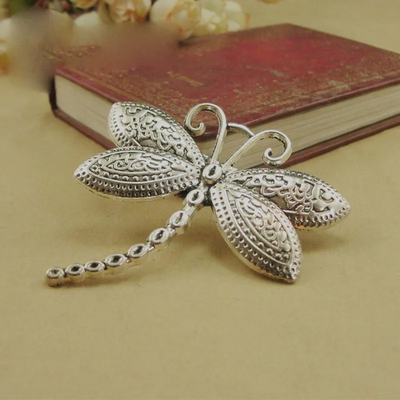 5pcs/lot 60x60mm Antique Bronze Vintage Tibetan Silver dragonfly Charm Pendant for Diy Necklace Jewelry Making Handmade