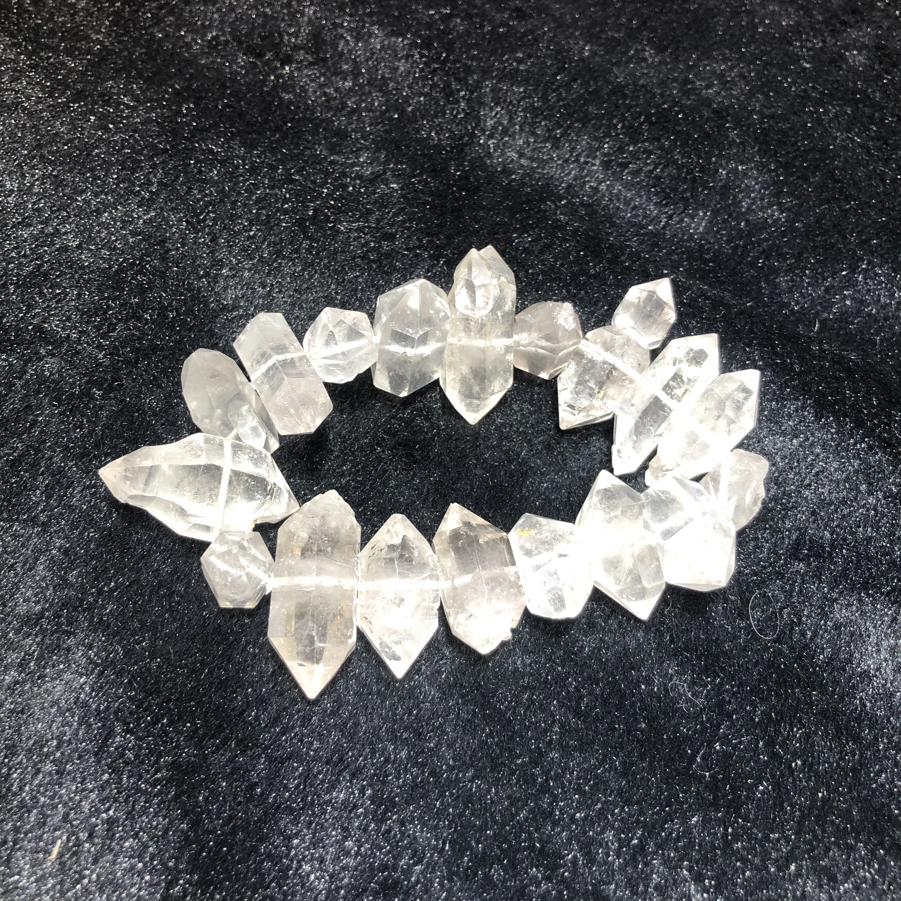 Natural rocks and minerals herkimer diamond bracelet raw quartz crystal bracelet healing