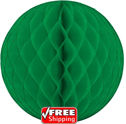 

20pcs Green Tissue Paper Honeycomb Balls Flowers Lantern,Garden Wedding Christmas Party Hanging-4",6",8",10",12",14",16"(40cm)