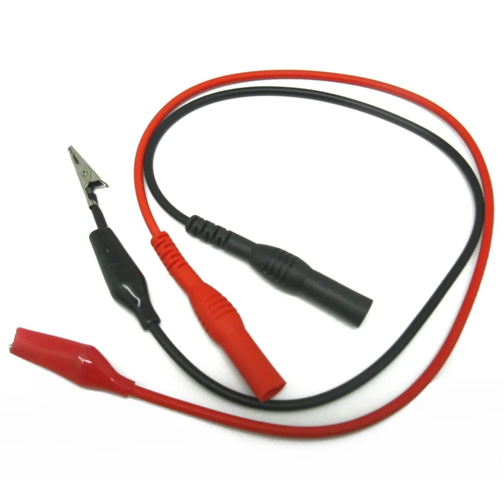 Aidetek banana plug to aligator clip test leads 4  multimeter RED BLACK vs Promona( One red + One black)P1040