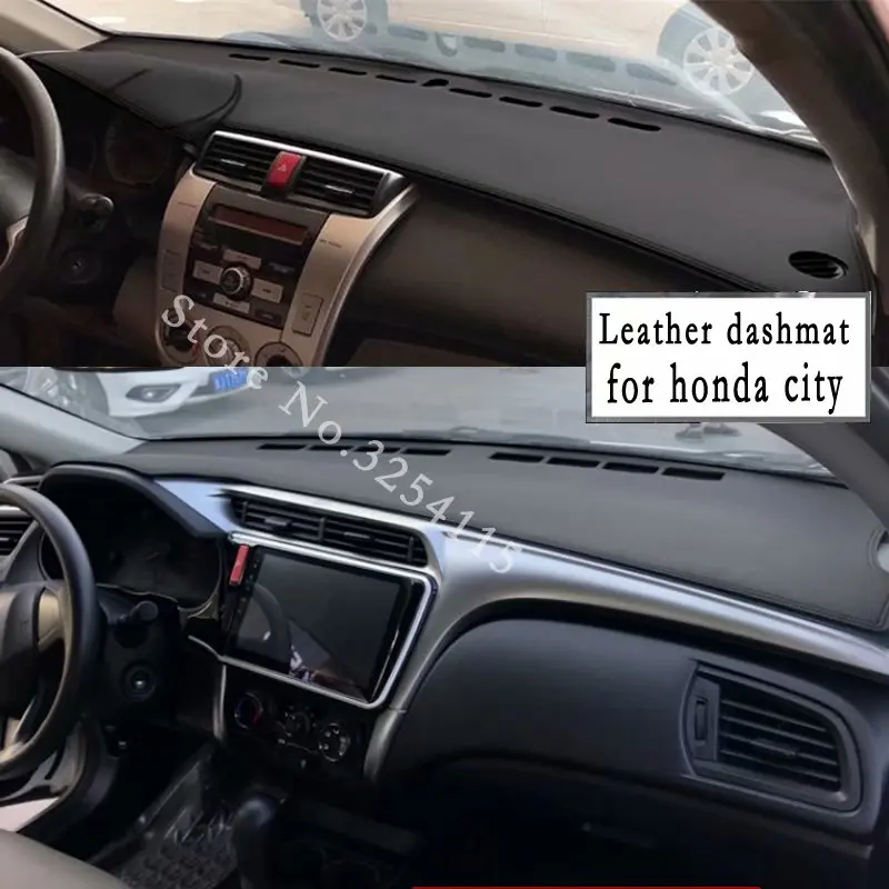 

Кожаный коврик для приборной панели Honda City Grace 2003-2021, автомобильный коврик для приборной панели, солнцезащитный козырек, аксессуары GD8 GD9 GM2 GM3 GM6 2008