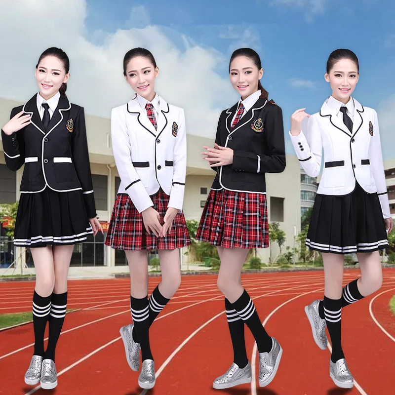 Uniforme Escolar de manga larga para estudiantes, conjunto de uniforme JK de Japón y Corea del Sur, para niños y estudiantes de secundaria