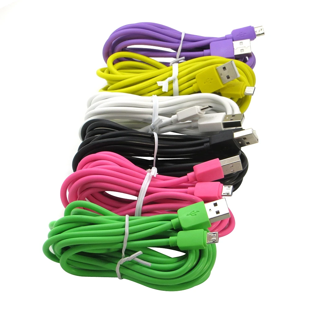 10pcs/lot 1M 2M 3M Colorful 5Pin Micro USB Cable for Samsung Huawei Xiaomi Phone Tablet Fast Android Micro USB Cord