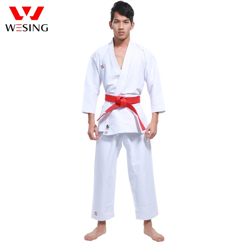 Wesing WKF Approved Karate gi Karate Uniform Dobok Adult Kids Kumite Karate Suit Competition Comfortable Polyester 100%