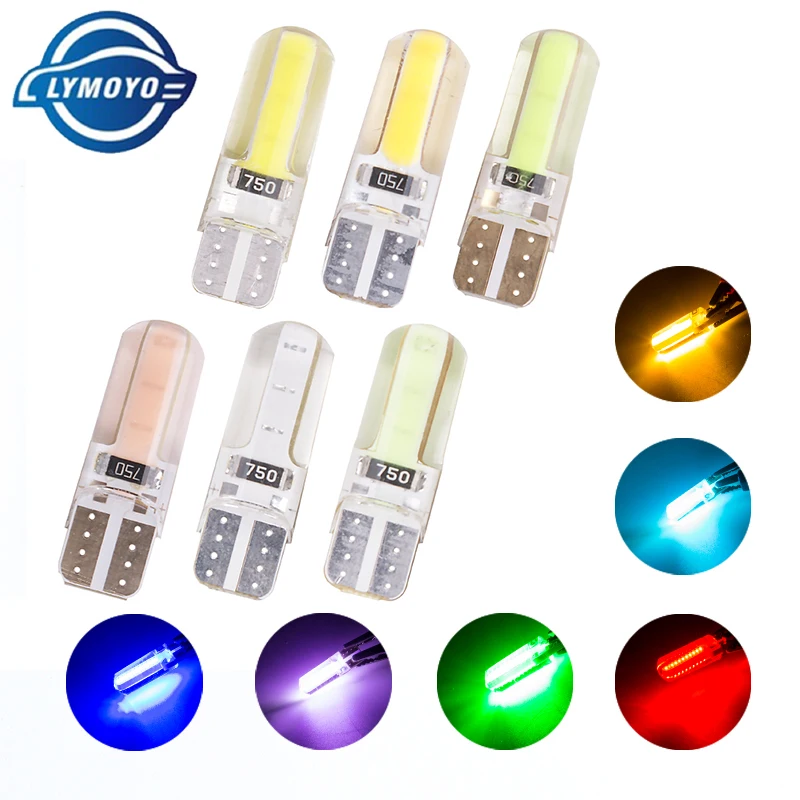 10PCS COB silica gel w5w T10 led light Car signal lights LED Clearance lights Reading light License plate light Parking lamp 12V