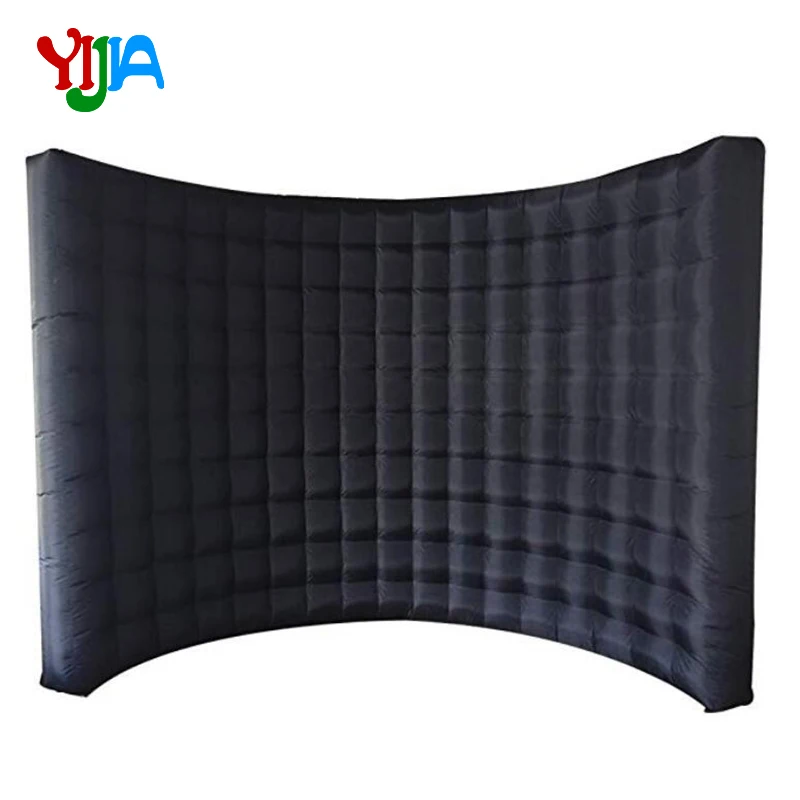 Whole Black Inflatable Photo Booth Backdrop Stand Wall - No Lights Wall with Inner Air Blower for Party Wedding Backdrop Gifts