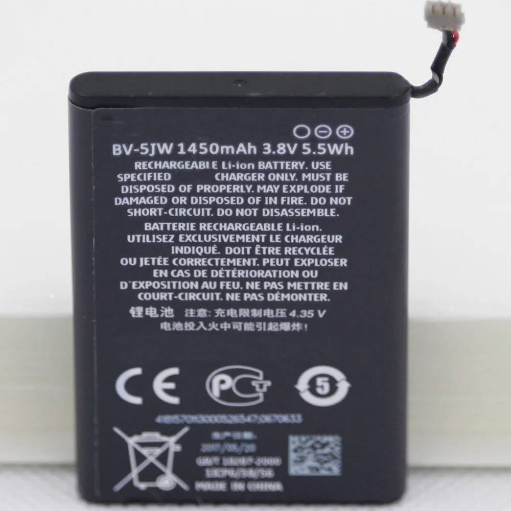 

10pcs/lot Phone Battery For NOIKIA BV-5JW battery 1450mAh X7 N8-00 T7-00 Lumia800 N9-00Long standby time Mobile Accessories