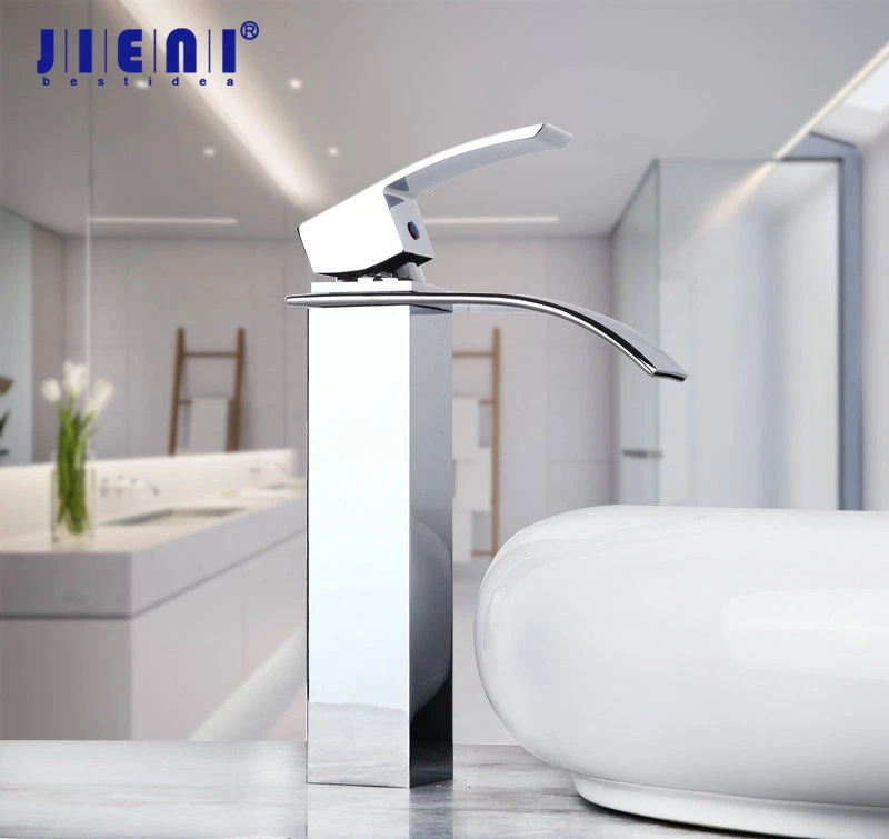 

Waterfall Bathroom Faucet Vanity Basin Sink Mixer Tap Polish Chrome Finish Faucet Chrome Faucet Single Hole Mounted