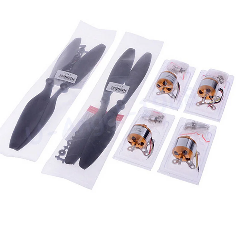 4set XXD A2212/13T 2200KV 1000KV Brushless Motor + 4 x 1045 10*4.5 Propellers (2 pair) for RC F450 F550 MWC Multicopter