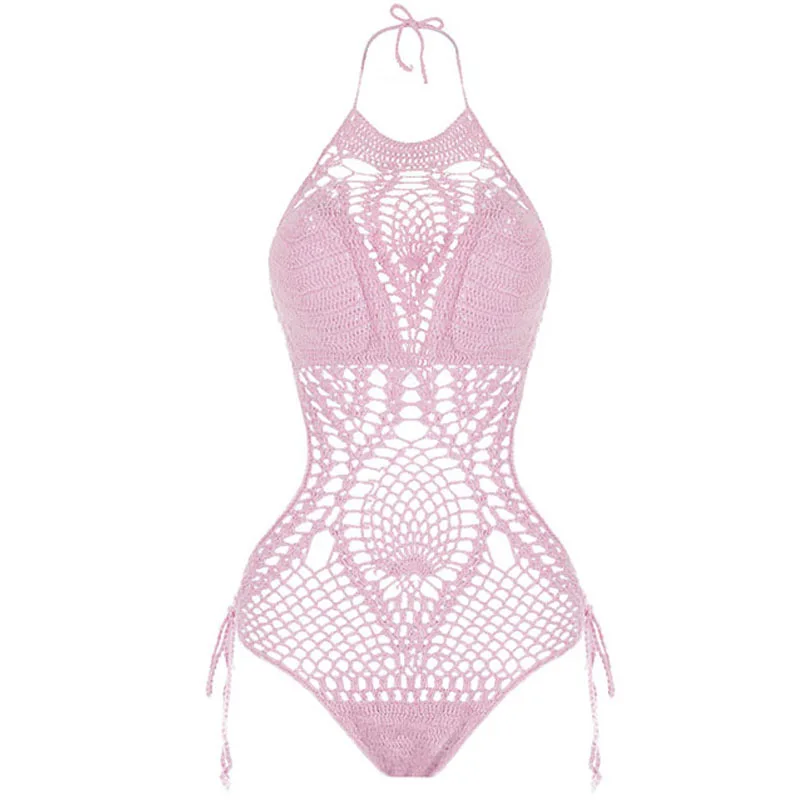 Maillot de bain une pièce en crochet, sexy, push-up, maille imbibée, rouge, pour femmes enceintes, nouvelle collection