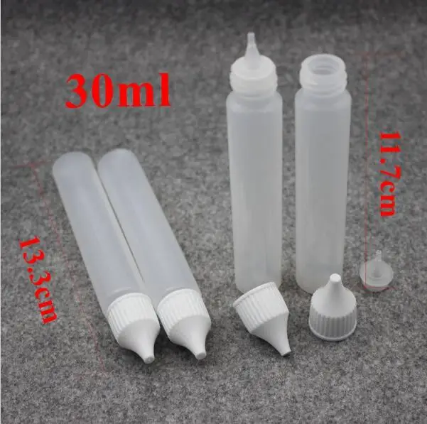 10Pcs Tattoo Accessories Unicorn Long Slim Dropper Henna Tattoo Plastic Bottle WIth Nozzle Applicator Drawing Ecig Bottle 30ML