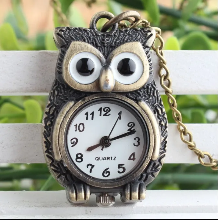 Practical Keychain Clock  necklace Owl Shape Children watches