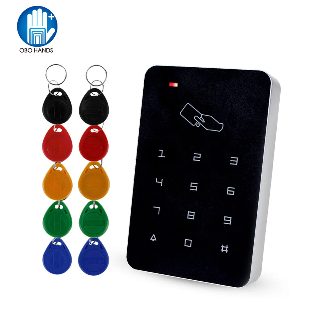 

Standalone Access Controller with 10pcs EM keychains RFID Access Control Keypad digital panel Card Reader For Door Lock System