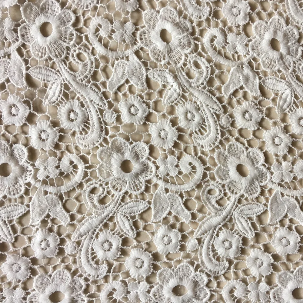 2y Newest African White Flower Milk Silk Lace Fabrics High Quality French Lace Fabric For Women Party Dress Nigerian Lace Fabric