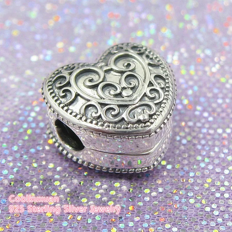 

Spring Collection Original 925 Sterling Silver Enchanted Heart Clip Charm Beads Fit Pandora Charms Bracelet Diy Jewelry