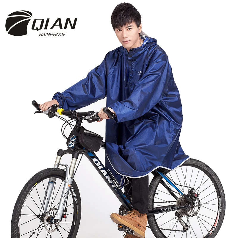 

QIAN RAINPROOF Adult Outdoor Poncho Raincoat Thicker Oxford Waterproof Sleeves Opening Design Cycling Camping Equipment Rainwear