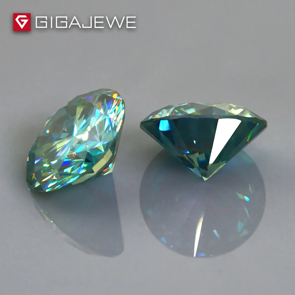 Imagem -03 - Gigajewe-loose Moissanite Stone Lnventory Apuramento Promoção Ciano Vvs1 Rodada Corte à Mão em Estoque Lab Gem Faça Você Mesmo Fazer Jóias